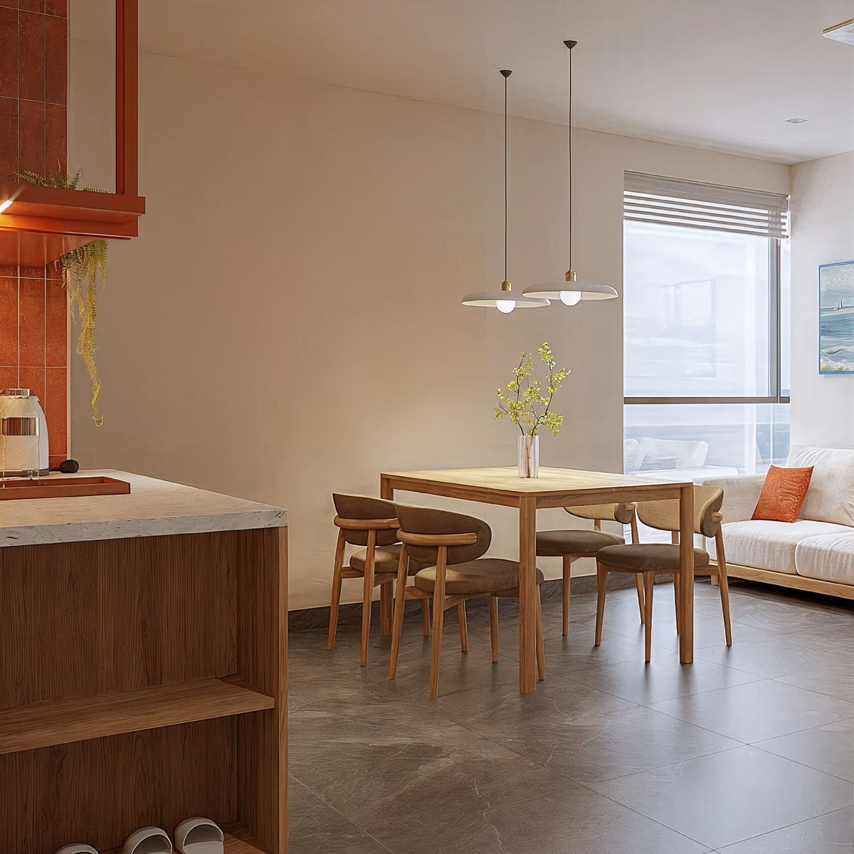 Phòng Sunny Family Suite với bàn ăn và sofa